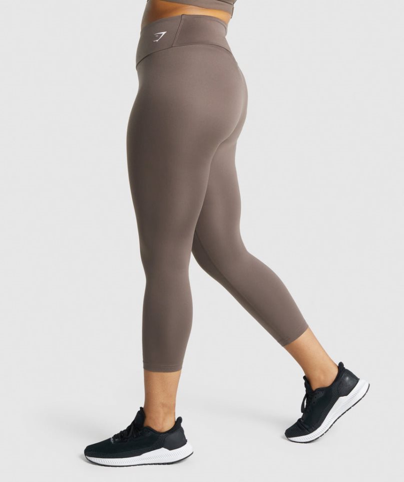 Women's Gymshark Training 7/8 Leggings Brown | NZ 1LJVXC